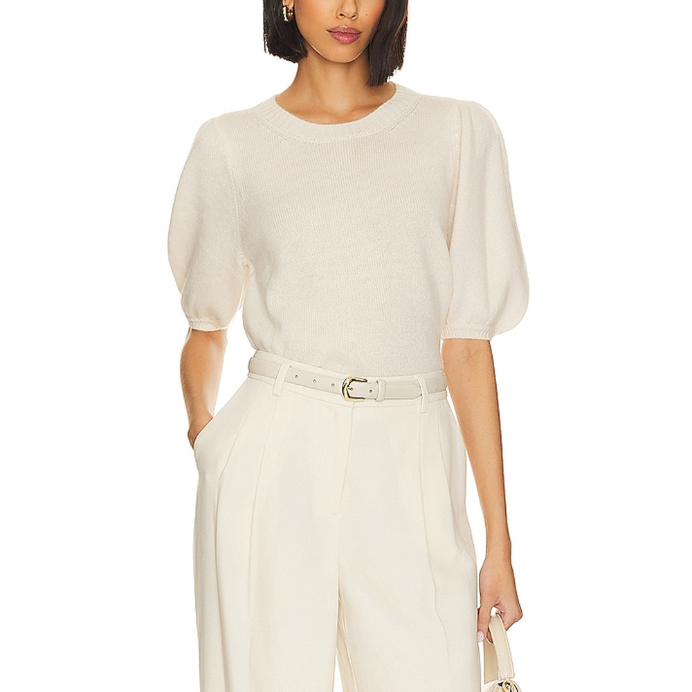 Paige 'Lucerne' White Puff Sleeve Sweater Size S - NWT